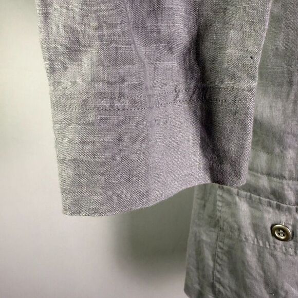Saint Tropez West 100% Linen Jacket, Gray Drawstring, Sz Small, Excellent 2/$50 - Picture 10 of 15